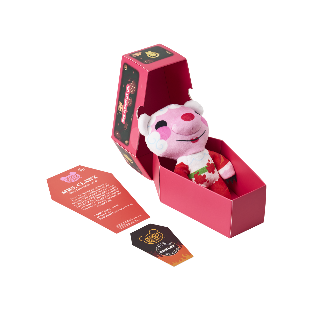 Mrs. Clawz Christmas Coffin 6" Plush