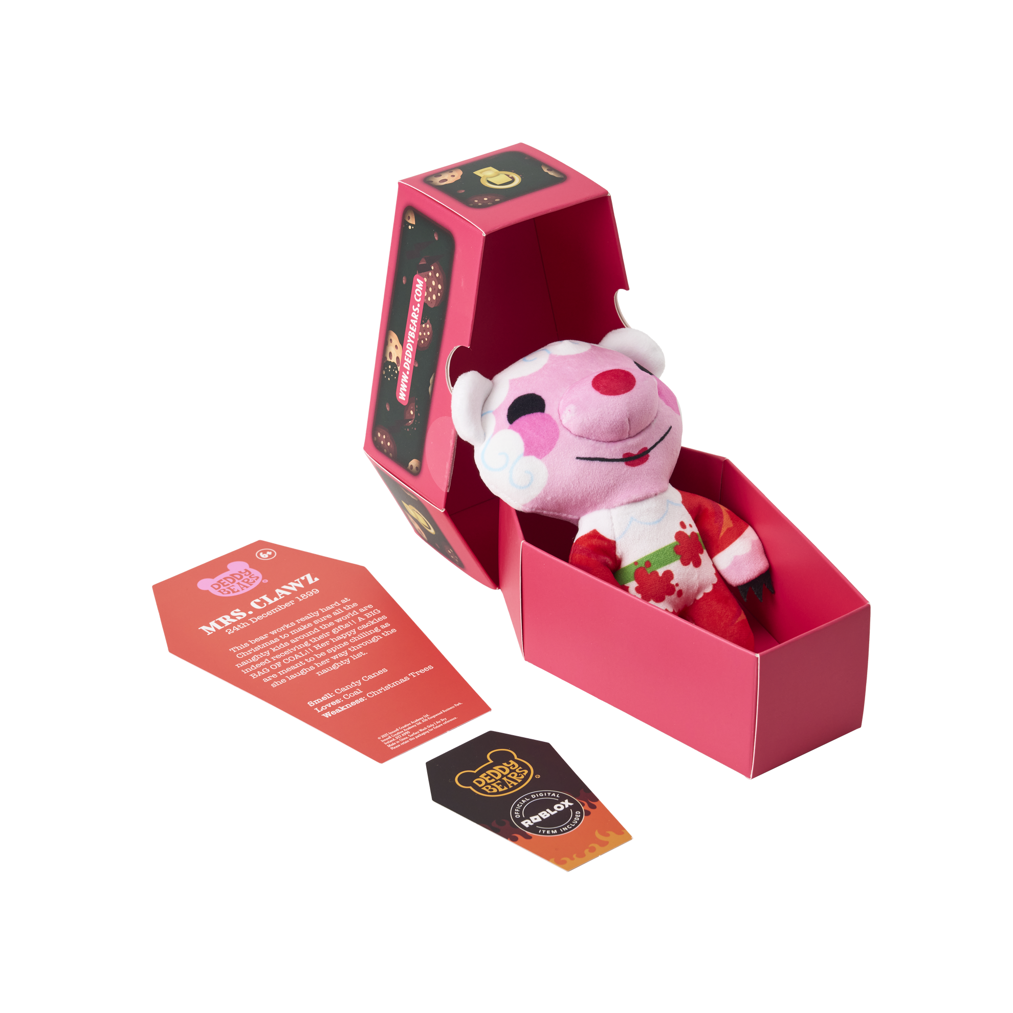 Mrs. Clawz Christmas Coffin 6" Plush